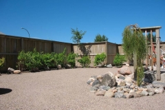 Lawnless Back Yard - Rock Garden - Newly Planted